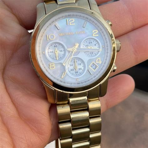 michael kors gold watch mk-5305|Michael Kors Mother of Pearl Dial Chronograph Ladies Watch .